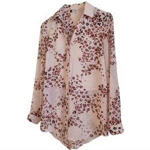 Candie’s Pink Floral Y2K Blouse • Medium • Cute Vintage-Inspired Top